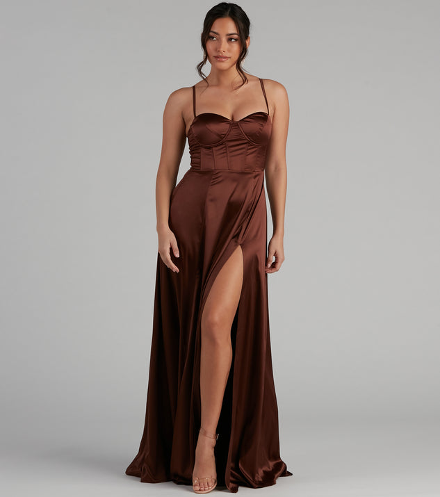 Jaxine Formal Satin Corset Dress | Windsor